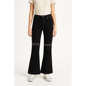 Wallflower Jeans Girls  Black Denim Flared The Flirty Curvy High Rise 35 Rhin